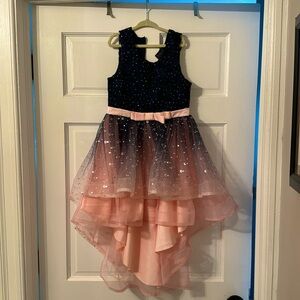 Navy blue and light pink ombre formal dress